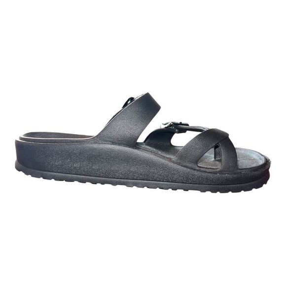 Skechers Women's Foamies Arch Fit Cali Breeze Gold Star Sandals Black 5M EUC - Picture 5 of 9